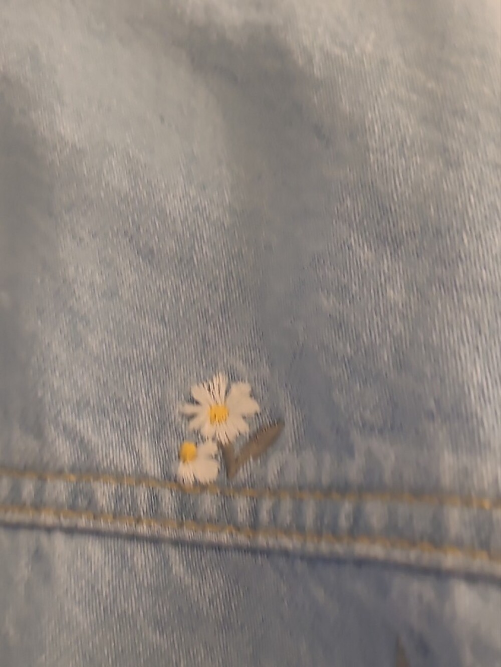 GAP Kids Girls Denim Jacket Floral Embroidered Daisys Light Blue Jean Jacket Med - Picture 13 of 14